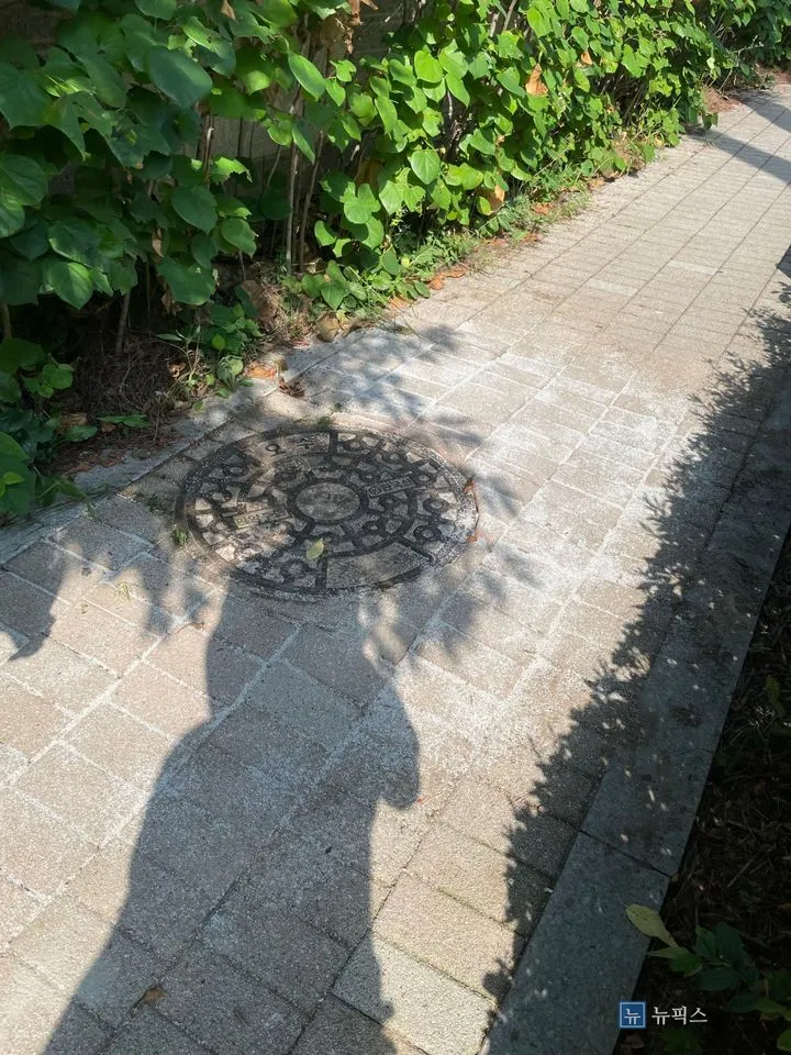 평탄화를 마친 맨홀 주변 인도 전경